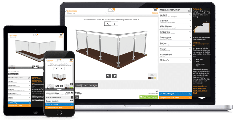Notre configurateur en ligne est facile à utiliser aussi bien sur ordinateur, tablette ou téléphone.