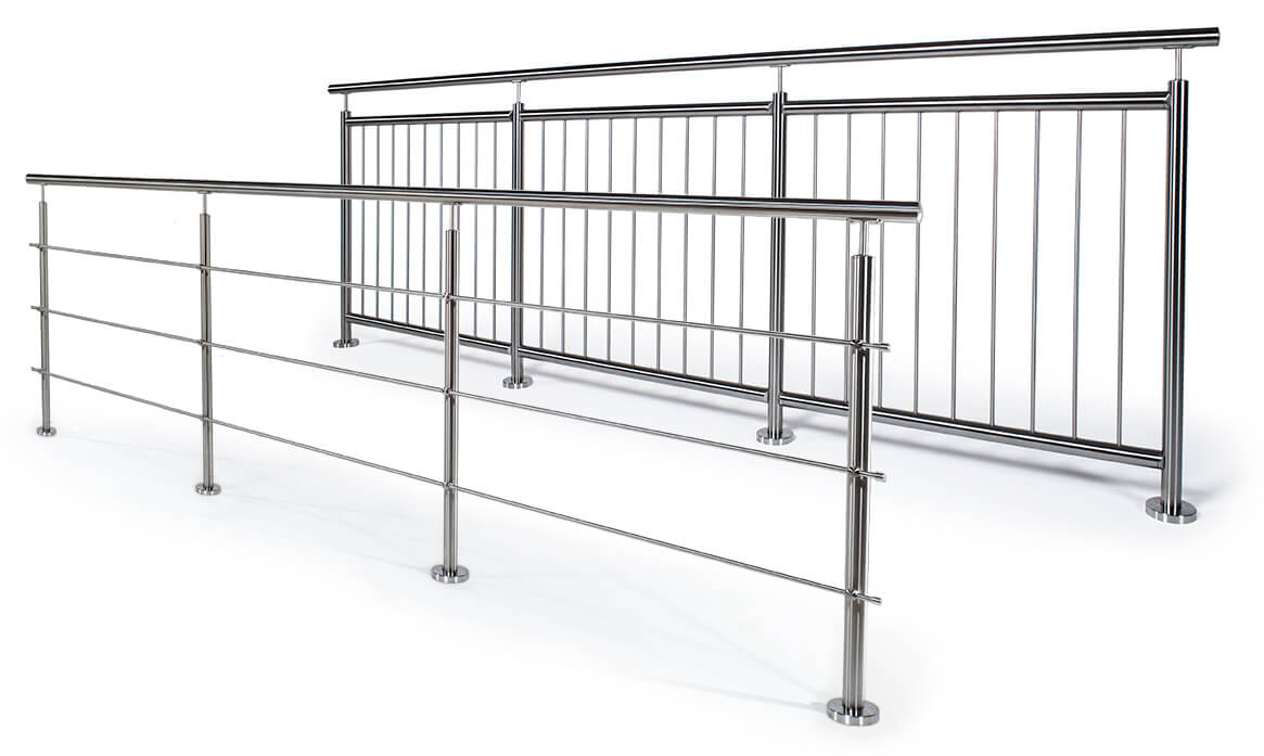 Garde-corps inox avec barres pour terrasse, balcon ou intérieur